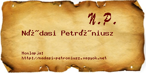 Nádasi Petróniusz névjegykártya
